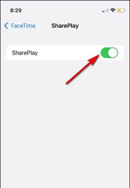 enable the shareplay feature