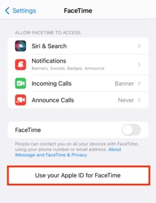 tap on use your apple id option