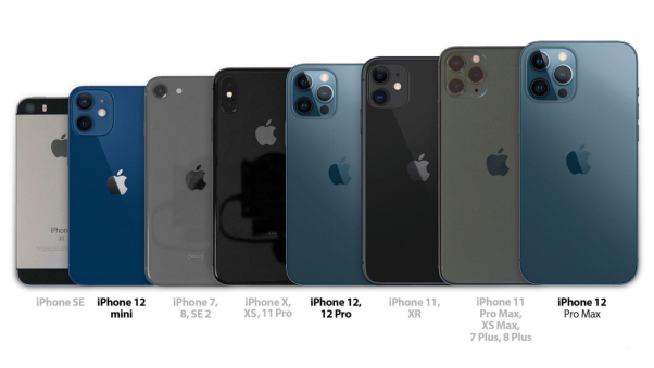 Different models ofiPhones.