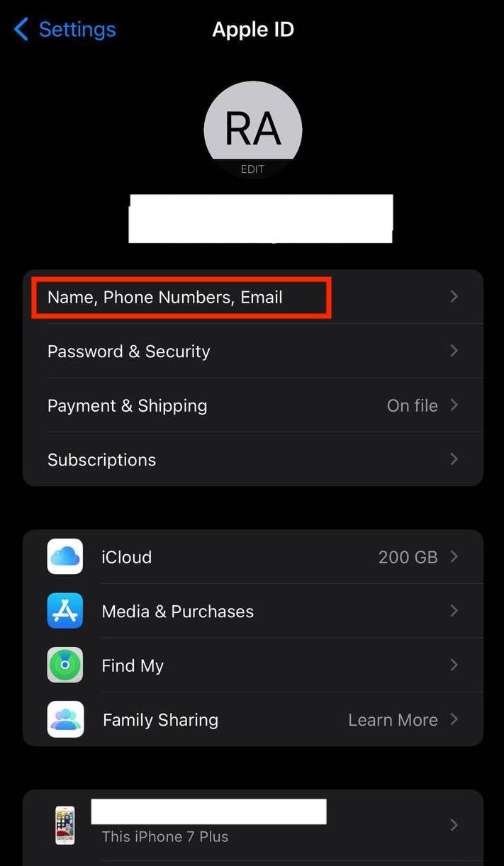 تغيير مُعرف Apple ID على iphone 2