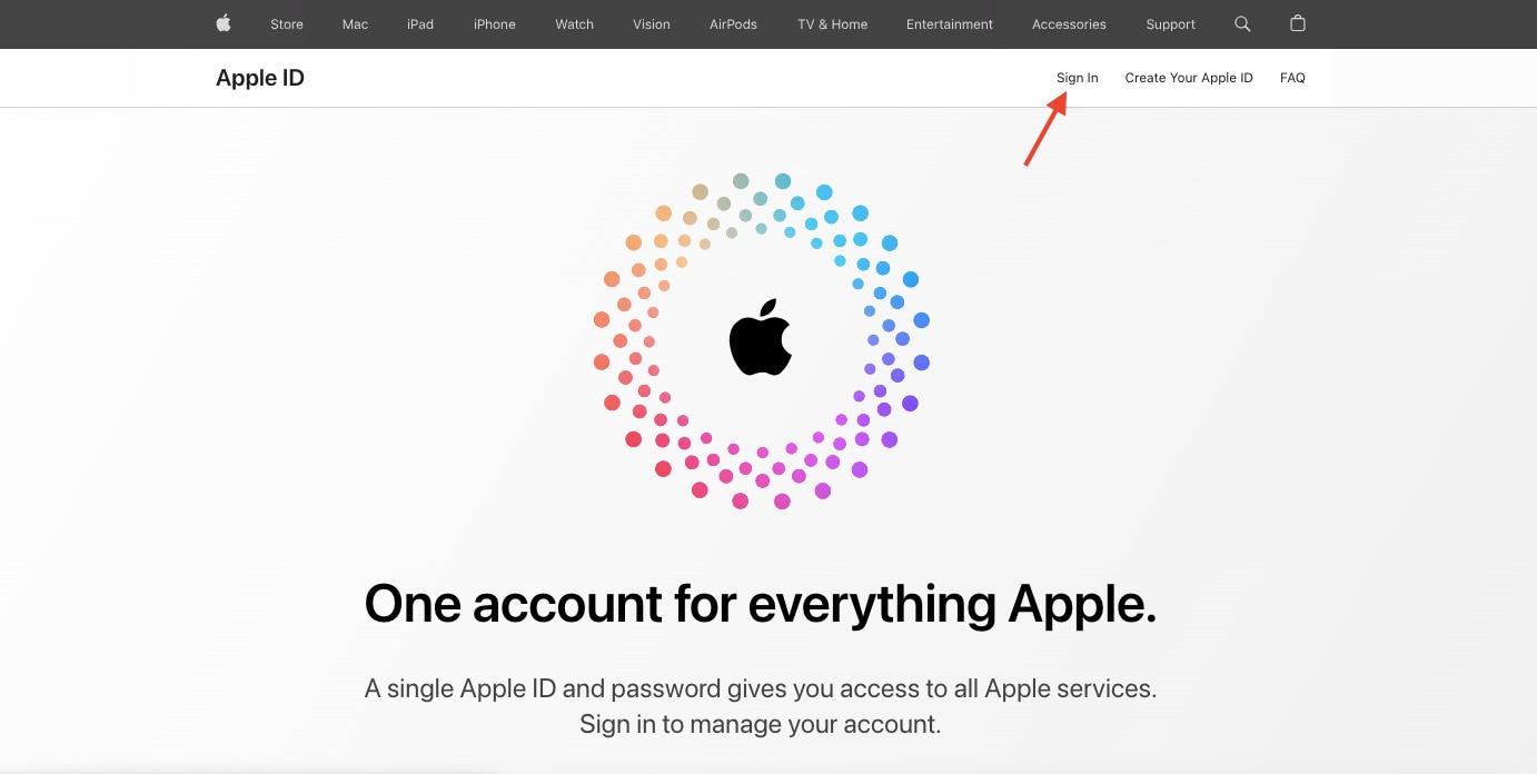 تغيير مُعرف Apple ID على المتصفح 1