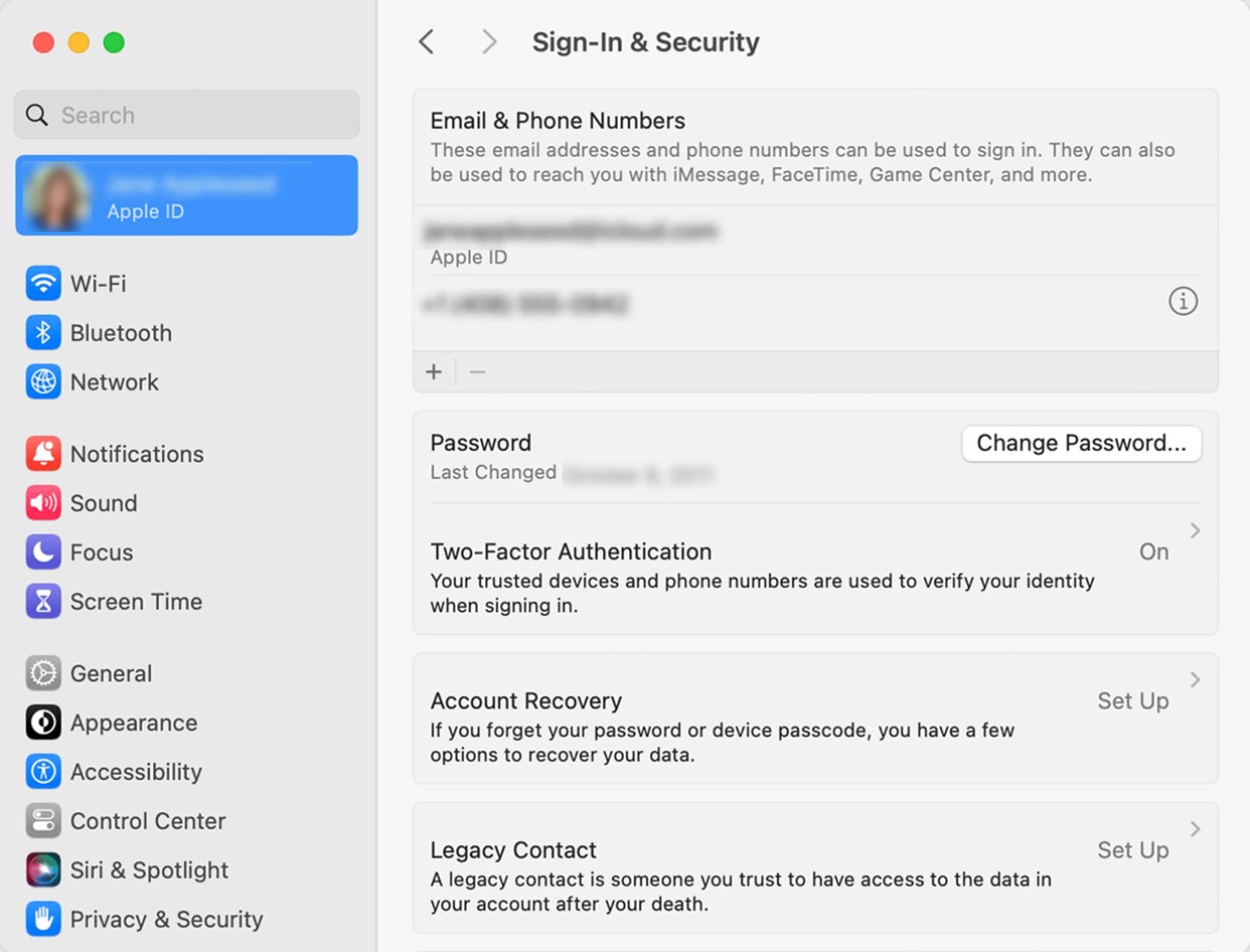 change apple id password on mac