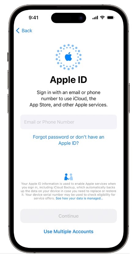 مُعرف apple id نسيت كلمة المرور على جهاز iphone