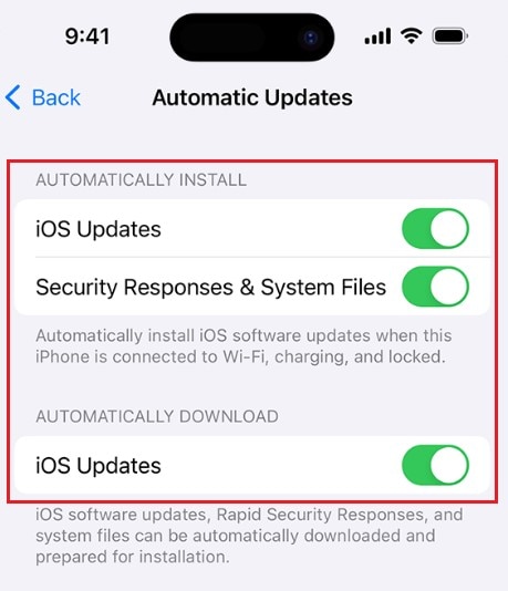 automatic ios update