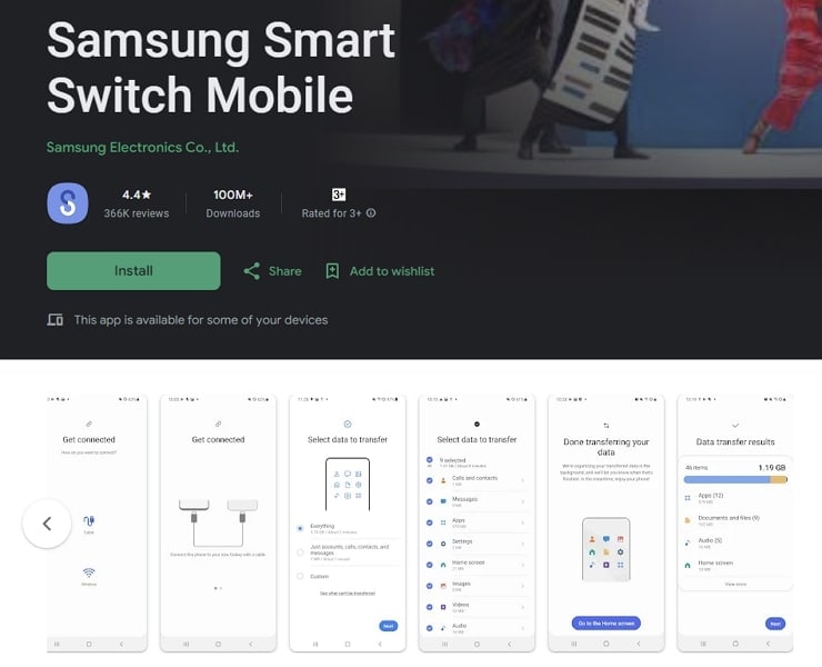update the samsung smart switch app