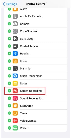 add screen recording option