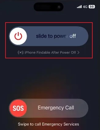 iphone power off slider
