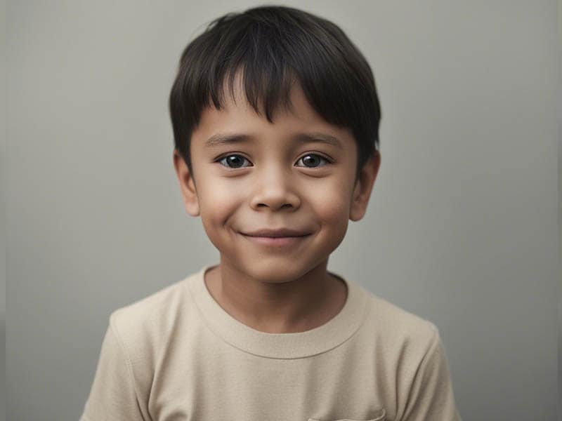 A portrait of a 5-year-old boy made with Stable Diffusion AI