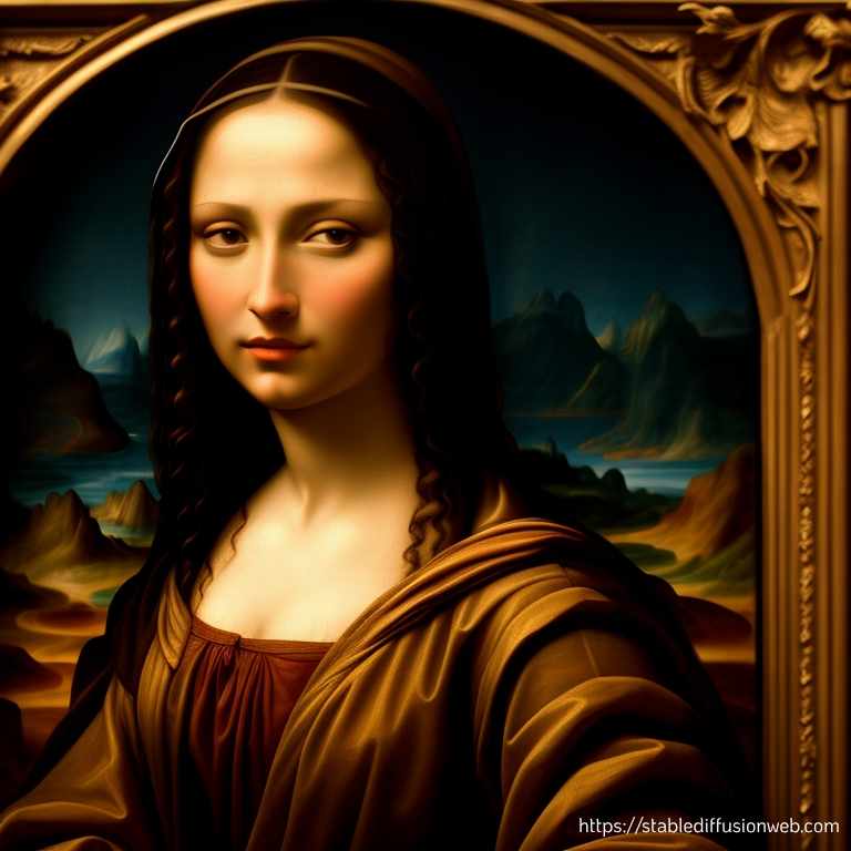 stable diffusion image of monica bellucci as mona lisa