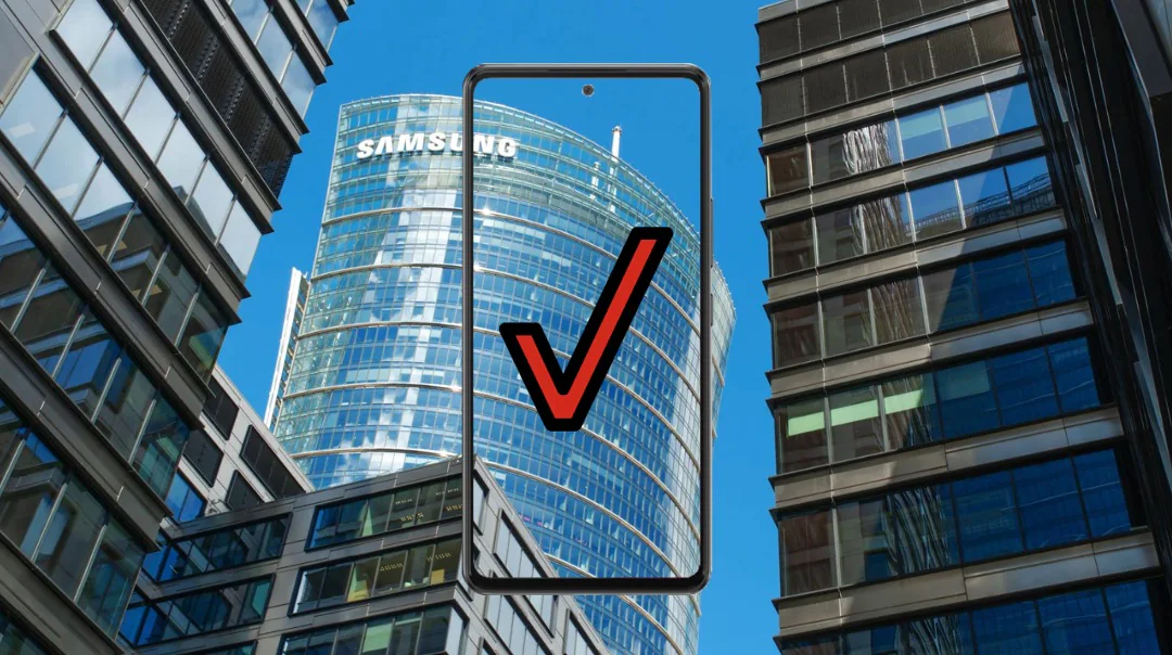 verizon logo and samsung building