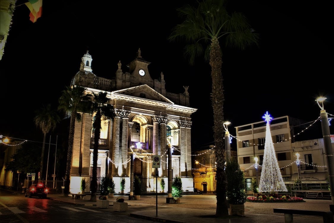 cathedral during christmas season