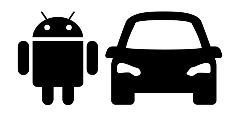 logo de android y automóvil