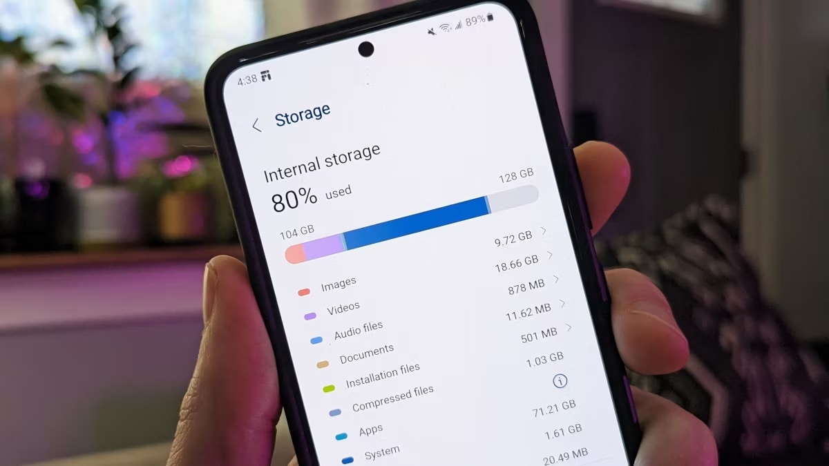 android internal storage menu