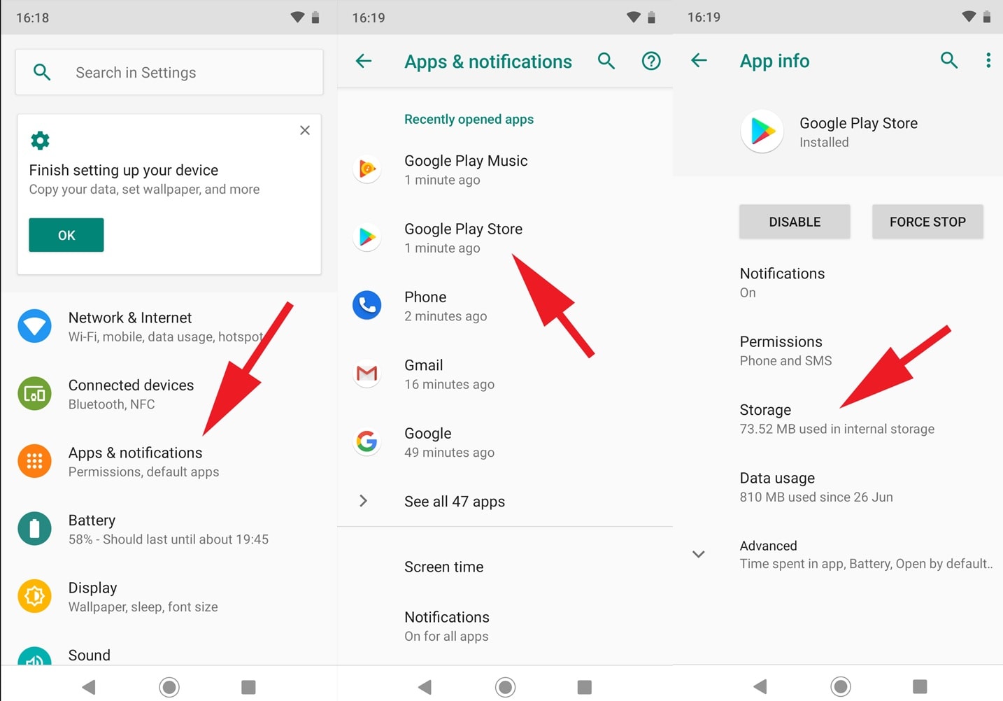 clearing device cache and date