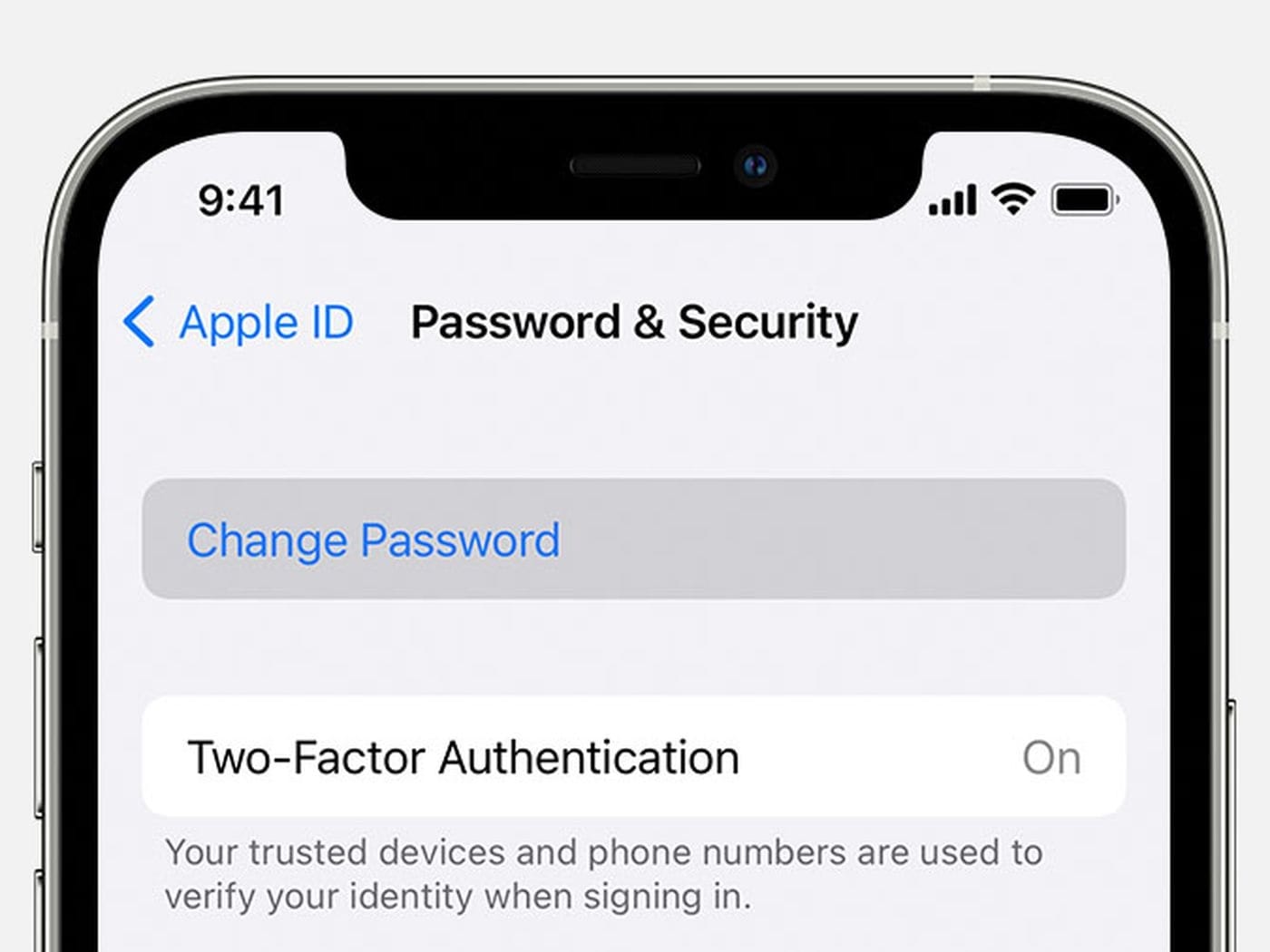 iphone change password main window