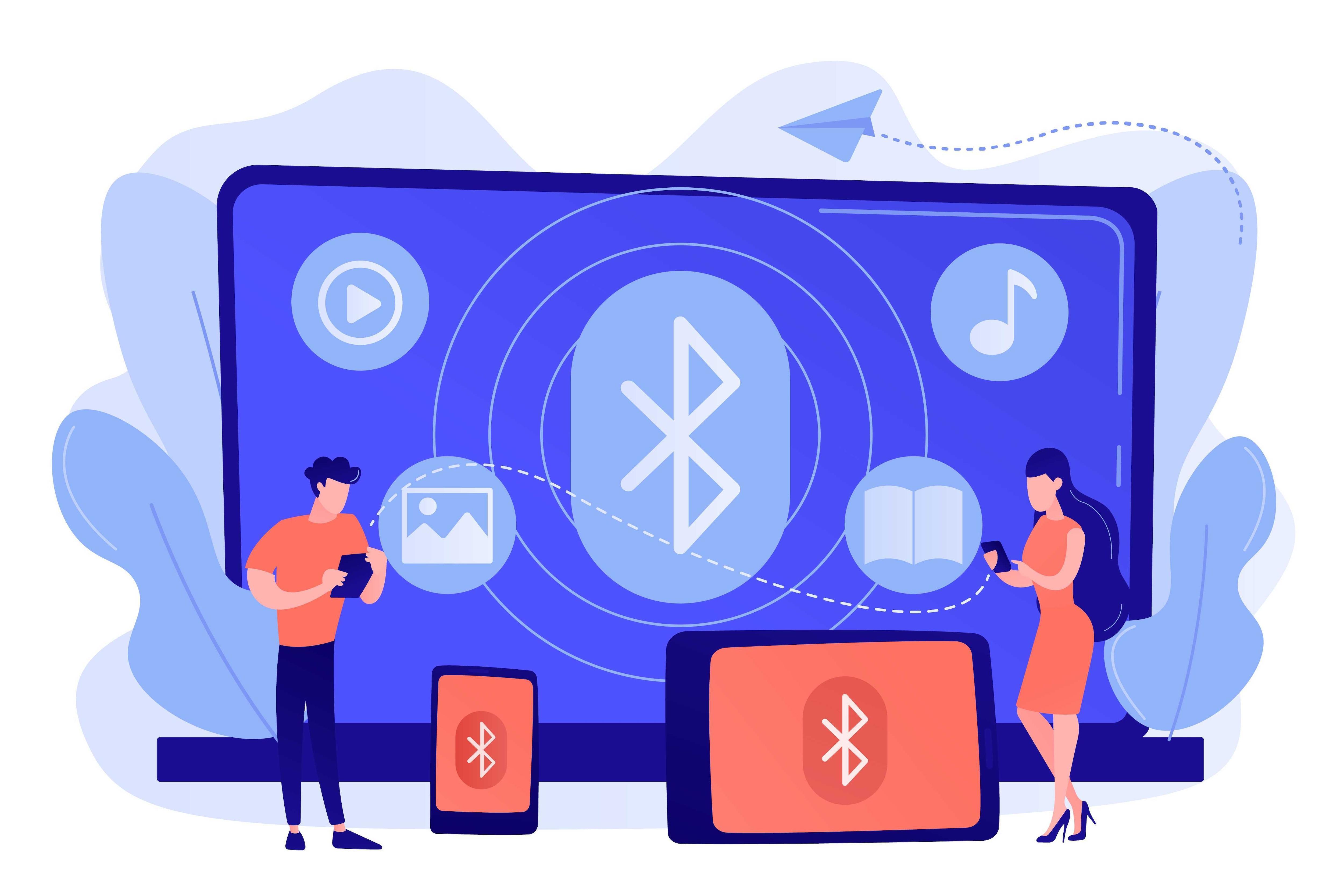 using bluetooth devices graphic concept