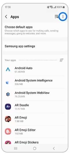 interfaz de configuración de aplicaciones android