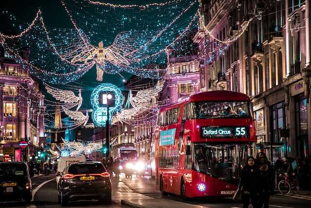 luces de navidad décor en la ciudad