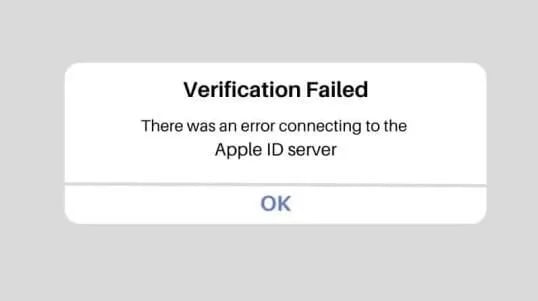 error connecting to apple id server
