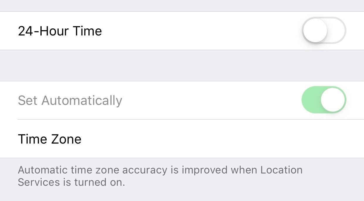 date and time settings