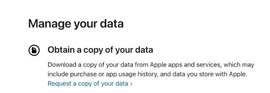 request a copy of your data