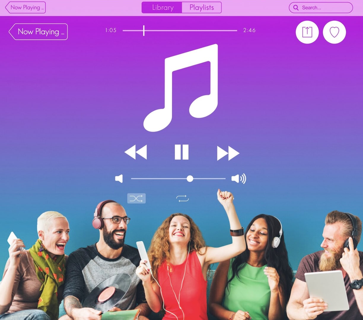 itunes home page with people smiling