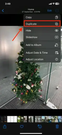 duplicate ios photo
