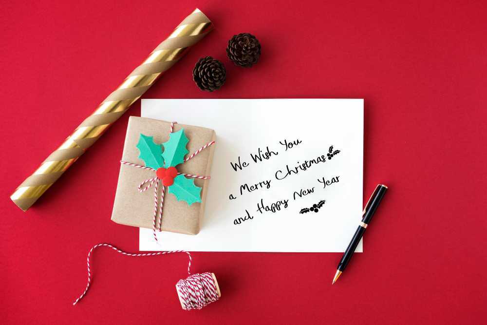 christmas message on a card