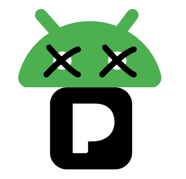 android muerto con el logo de pandora