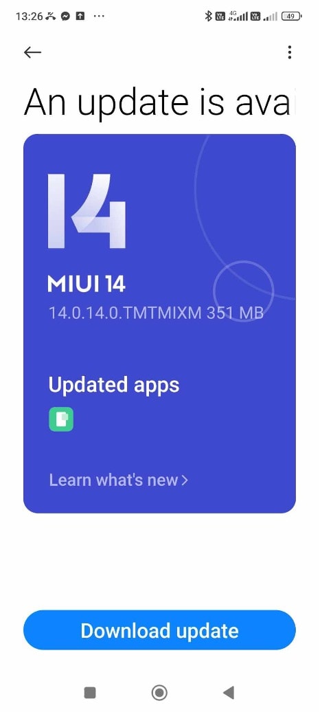 pagina di aggiornamento del firmware xiaomi