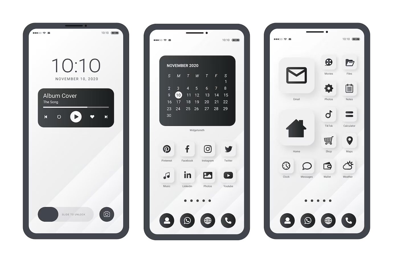 phone display in black and white