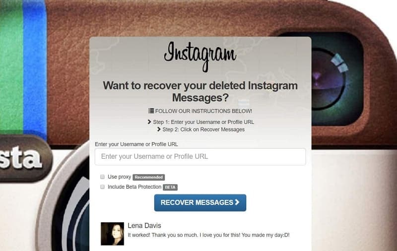 try the instagram recovery tool