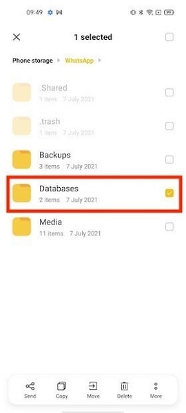 access the databases folder