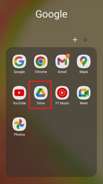 open the google drive app