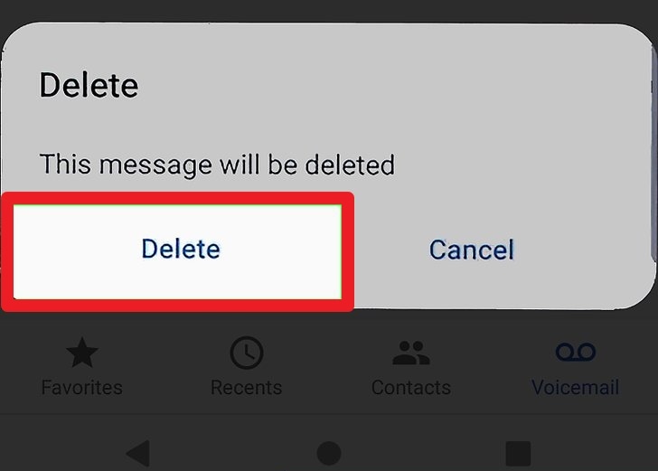 choose the delete option