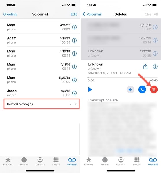 recover deleted voicemail from phone app