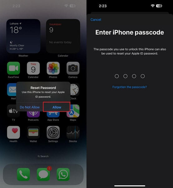 enter idevice old password