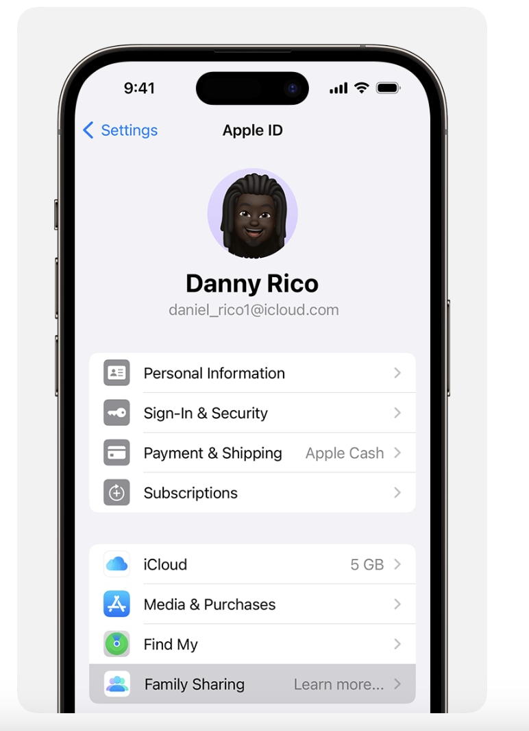 apple ID settings on phone