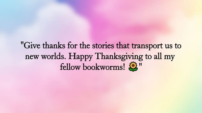 Compañeros amantes de los libros - mensaje del día de acción de gracias