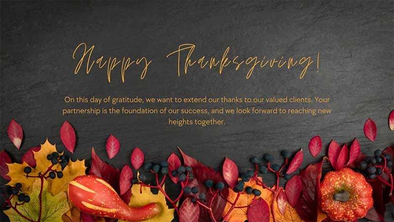 Thanksgiving wishes for clients