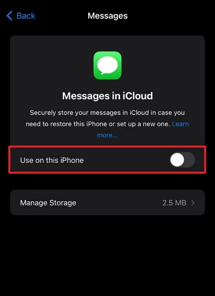 enable use on this iphone feature
