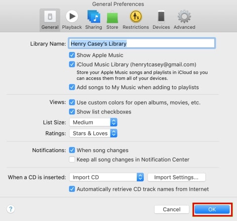 enable icloud music library feature