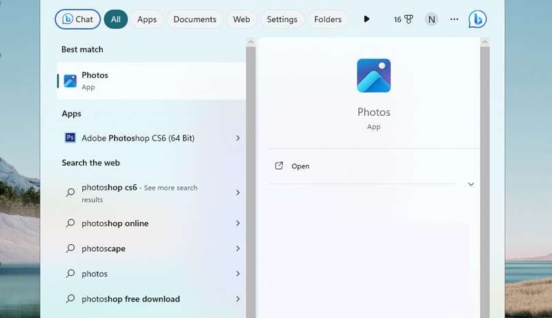 Open the Photos app on your computer.
