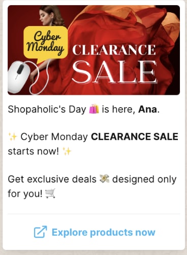 Cyber Monday Clearance Sale WhatsApp Template 