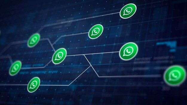 whatsapp icon line connection of circuit board