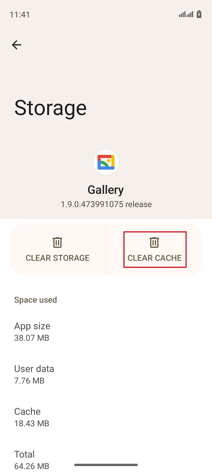 clear gallery cache