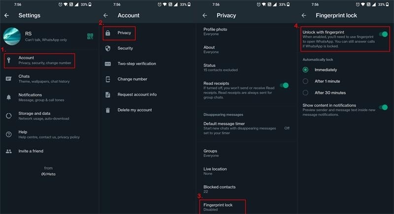 hide whatsapp without archiving on android