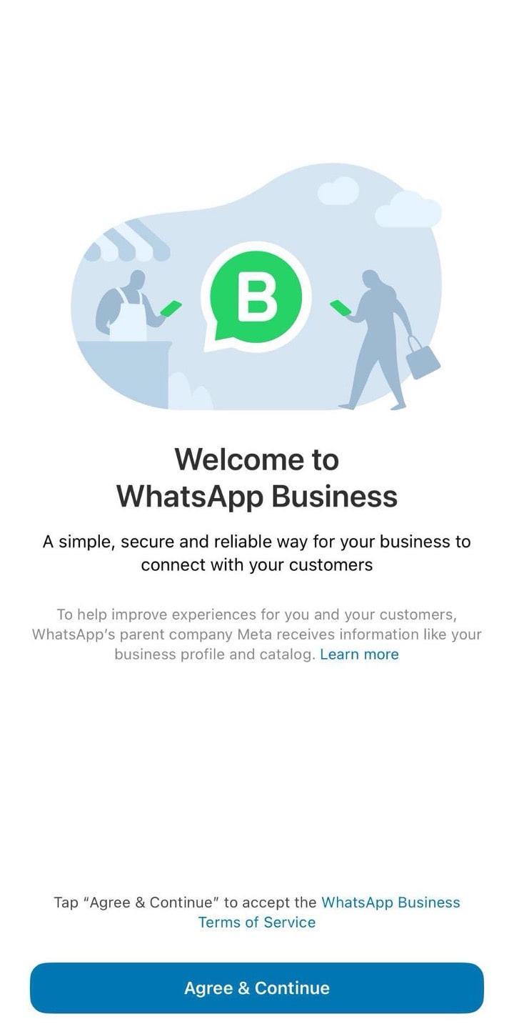 whatsapp business start page