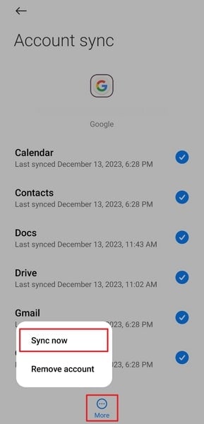 sync contacts on new device