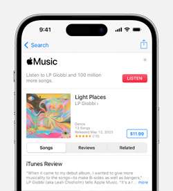Download songs on iPhone from iTunes store.